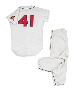 1966 Eddie Mathews Game Used Atlanta Braves Home Uniform (Jersey & Pants) Photomatched to Final Home Series vs San Francisco Giants - His Final Home Jersey (Sports Investors & Mathews Family LOA)